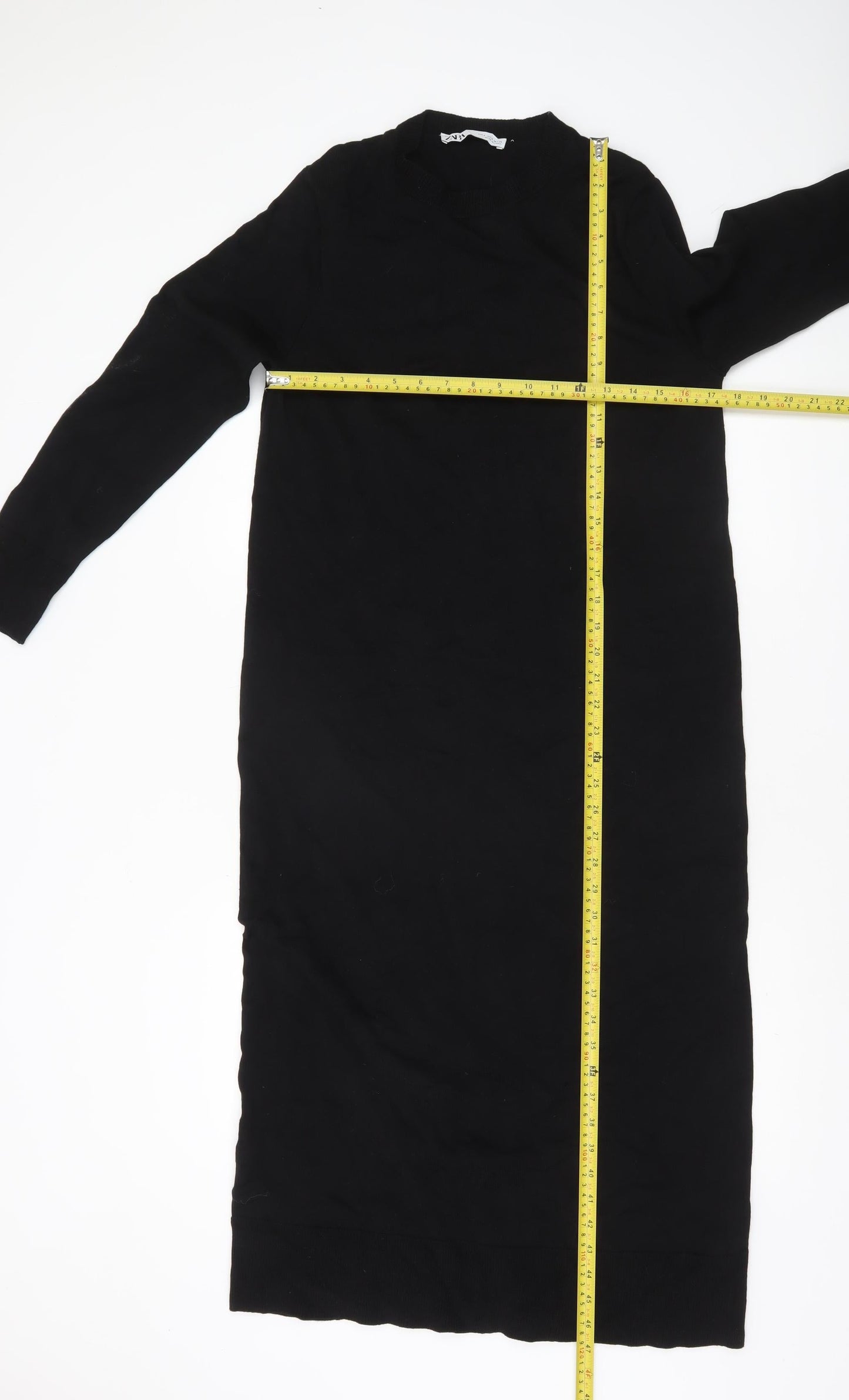 Zara Women's Black Knit Midi Sweater Dress Size S