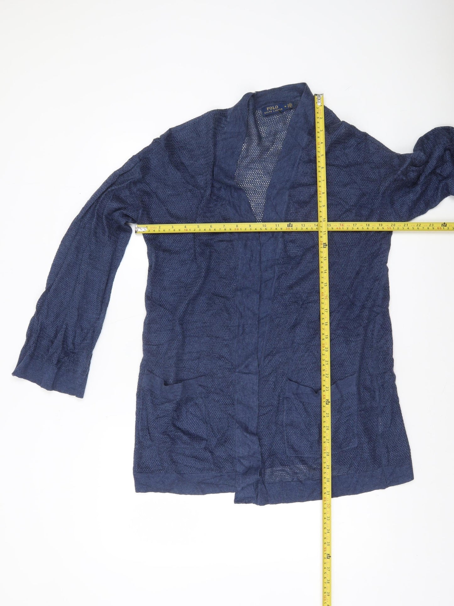 Polo Ralph Lauren Women's Blue Knit Open Cardigan Medium