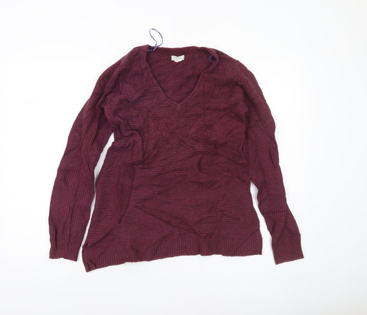 Womens UK 10 Regular Fat Face Purple Pullover Tight-Knit