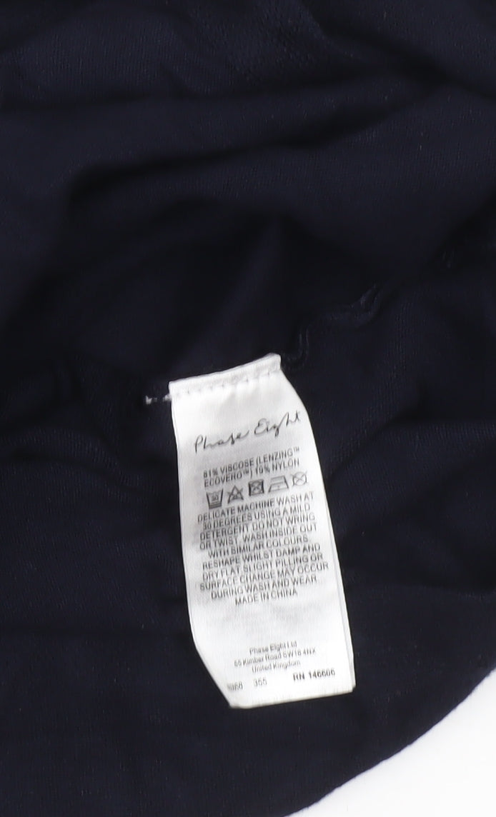Phase Eight Womens Blue V-Neck Relaxed Fit Pullover Jumper Size S