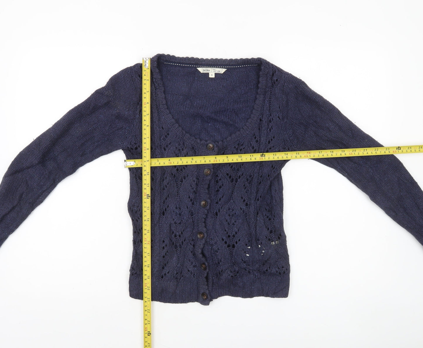 Womens UK 8 Regular Fat Face Blue Cardigan Open-Knit