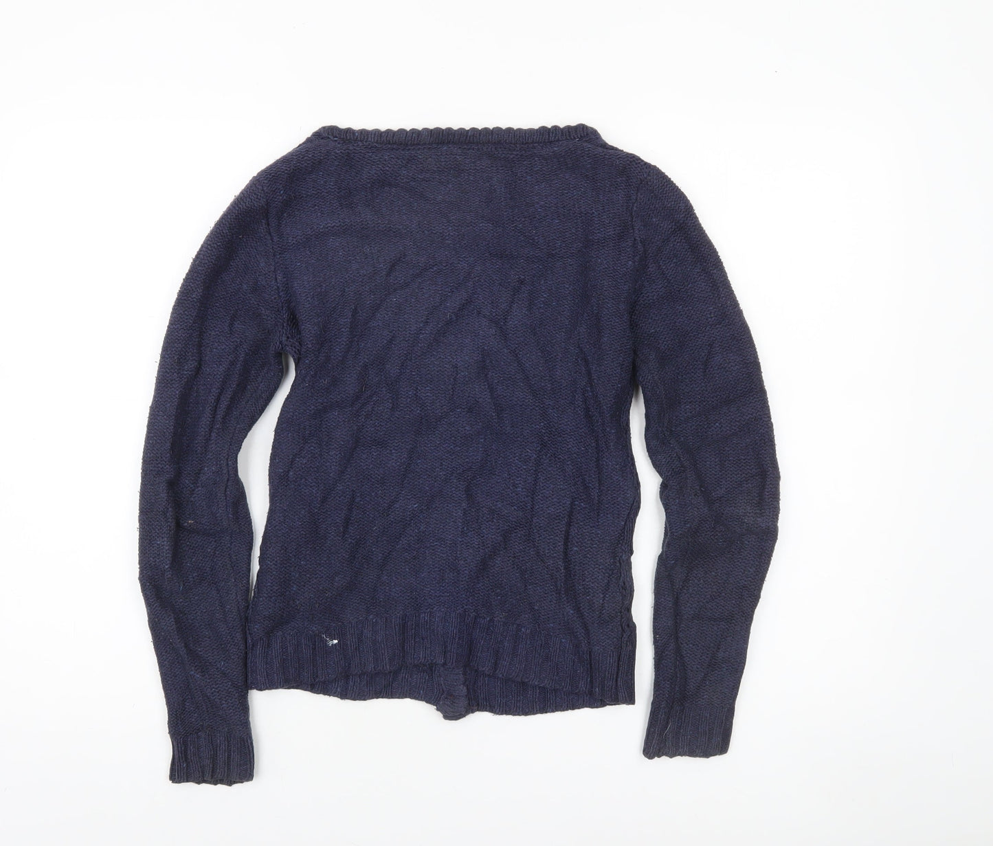 Womens UK 8 Regular Fat Face Blue Cardigan Open-Knit