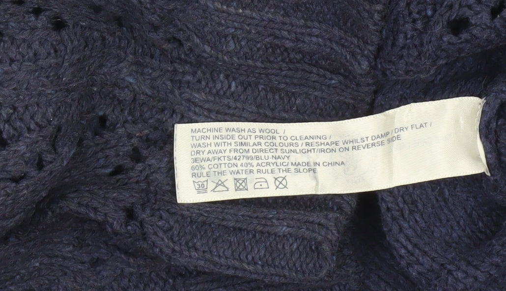Womens UK 8 Regular Fat Face Blue Cardigan Open-Knit
