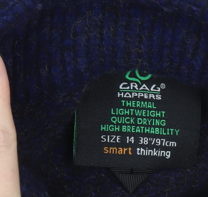 Womens UK 14 Regular Craghoppers Blue Pullover Tight-Knit