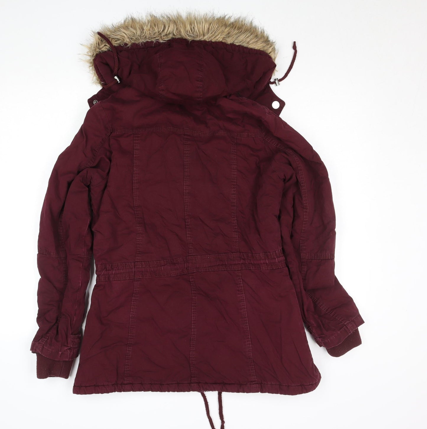 That's It! Women’s Red Hooded Parka Jacket L Faux Fur Winter Coat