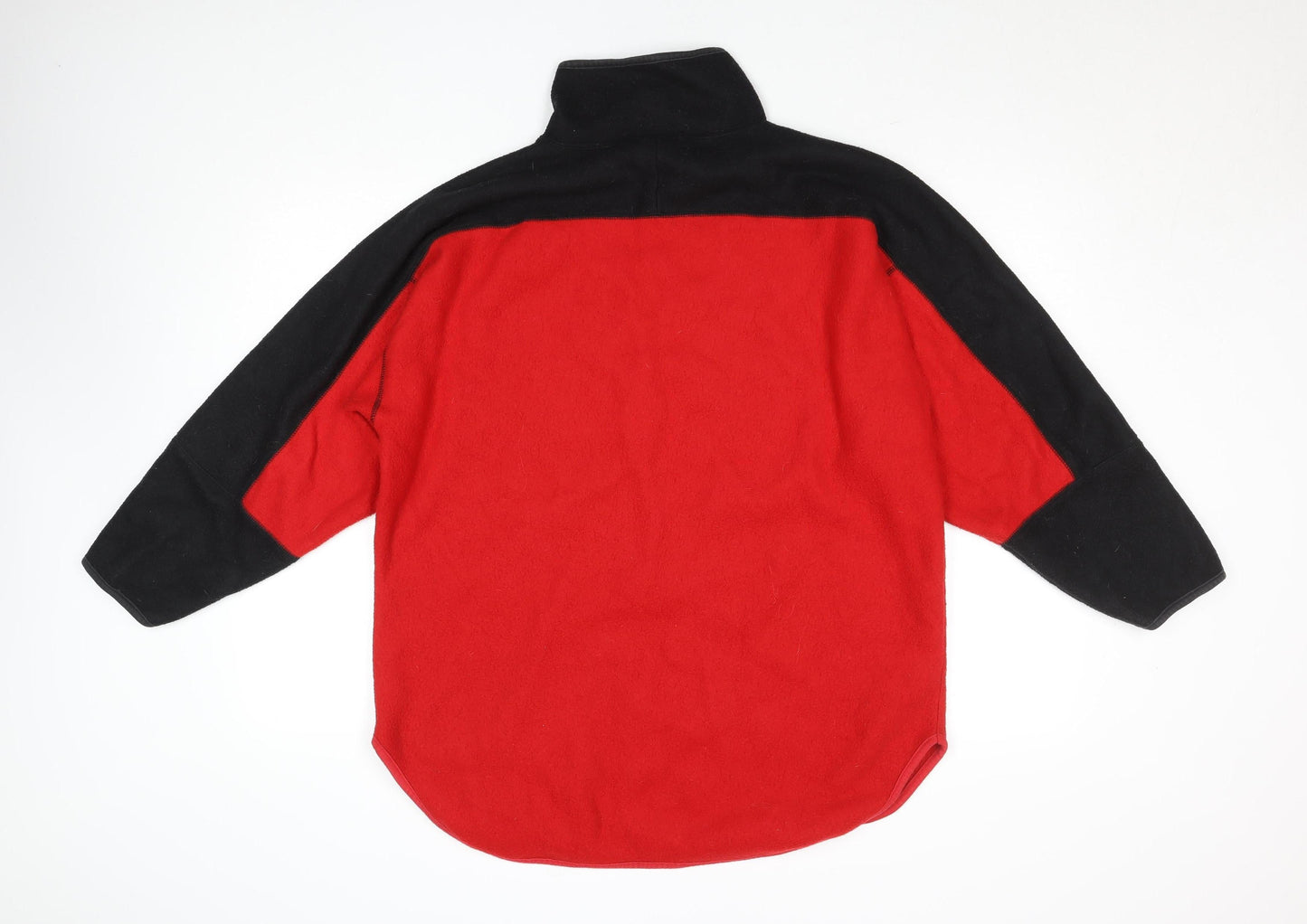 V Sport Women's Red Black 1/2 Zip Fleece Pullover Sweatshirt M