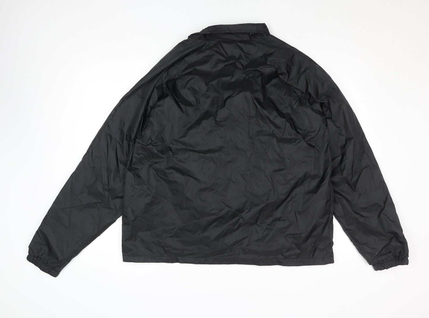 PASS PORT Women's Black Nylon Coach Jacket Size L Embroidered Logo
