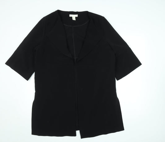 T Black Women's L Stretch Crepe Shawl Blazer Jacket