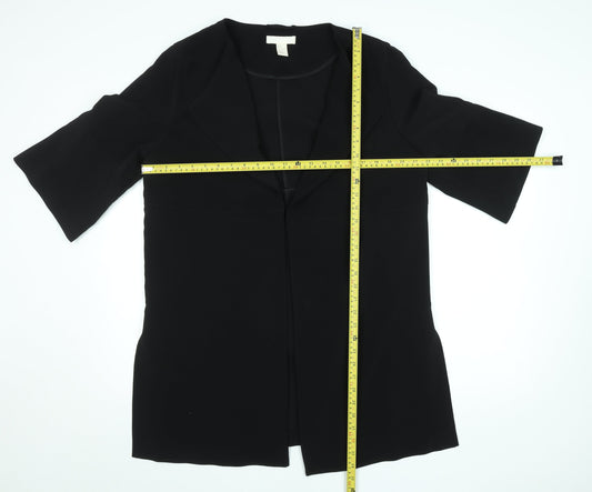 T Black Women's L Stretch Crepe Shawl Blazer Jacket