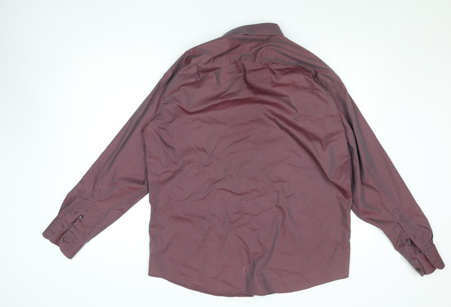 Van Heusen Men's Burgundy Long Sleeve Formal Dress Shirt Size 40