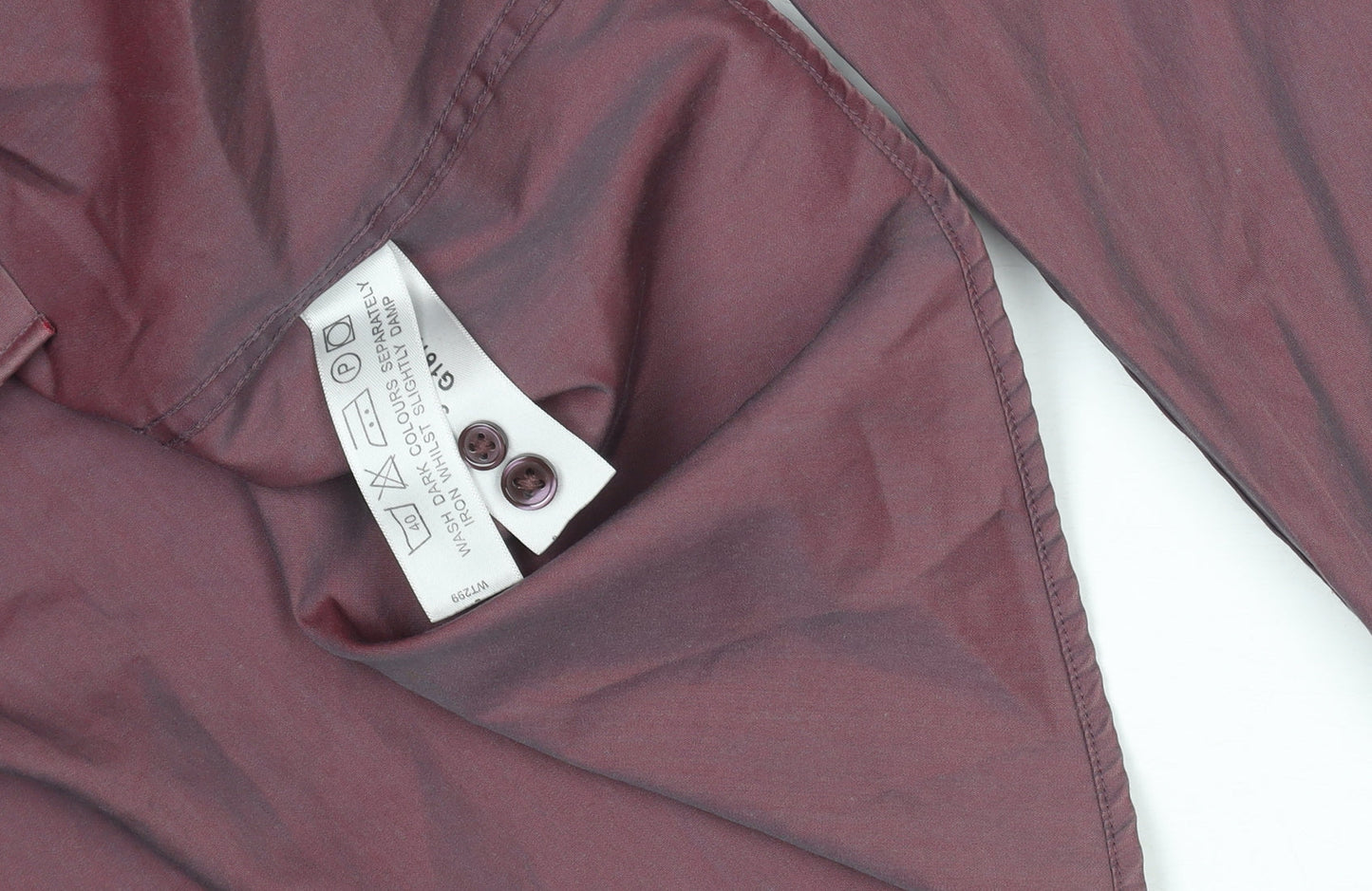 Van Heusen Men's Burgundy Long Sleeve Formal Dress Shirt Size 40