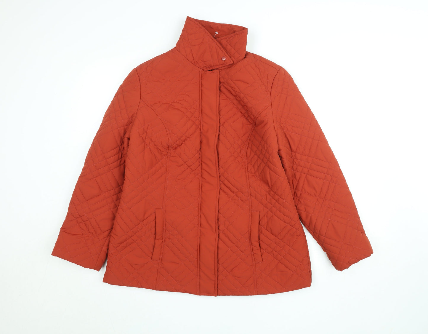Profile Womens Burnt Orange Quilted Puffer Jacket Size 14