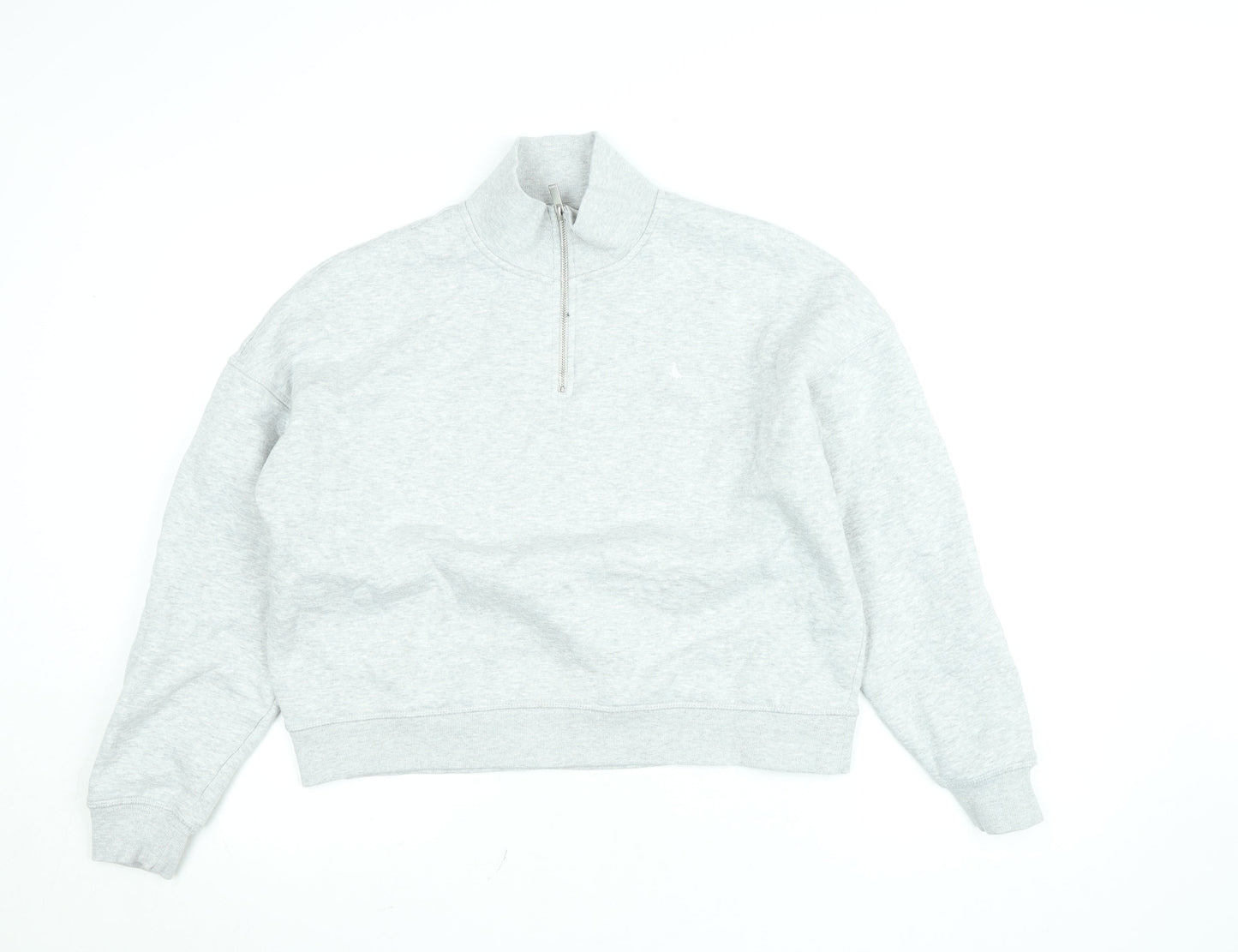 Womens UK 12 Regular Jack Wills Grey Henley Sweatshirt