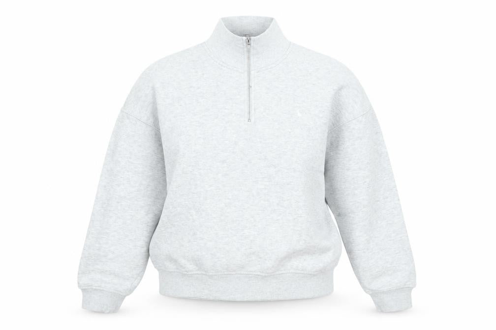 Womens UK 12 Regular Jack Wills Grey Henley Sweatshirt