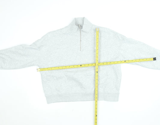 Womens UK 12 Regular Jack Wills Grey Henley Sweatshirt