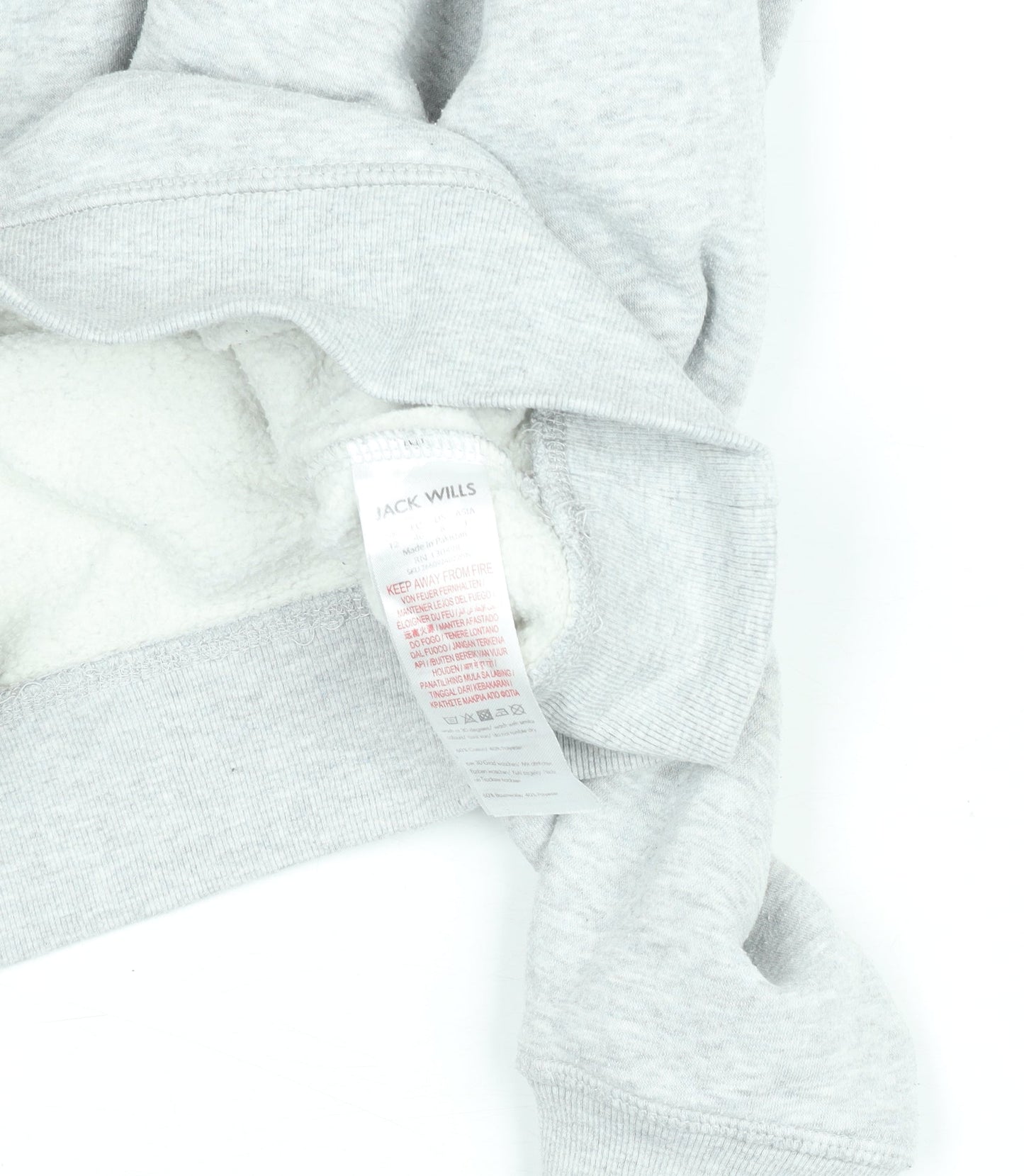 Womens UK 12 Regular Jack Wills Grey Henley Sweatshirt
