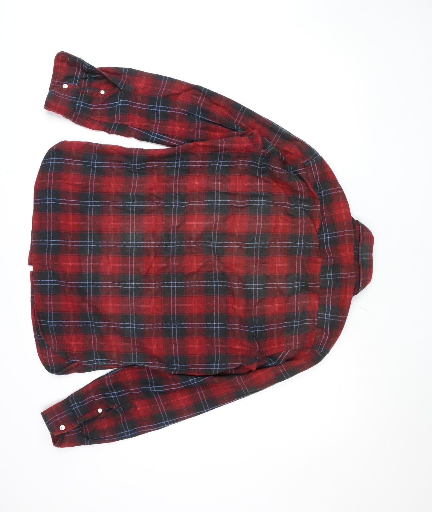 Levi's Men's Red Check Flannel Button-Up Shirt Long Sleeve Size M