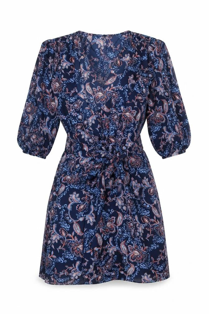 ONLY Carmakoma Women’s Blue Paisley Wrap Dress Size 20 Plus 3/4 Sleeve