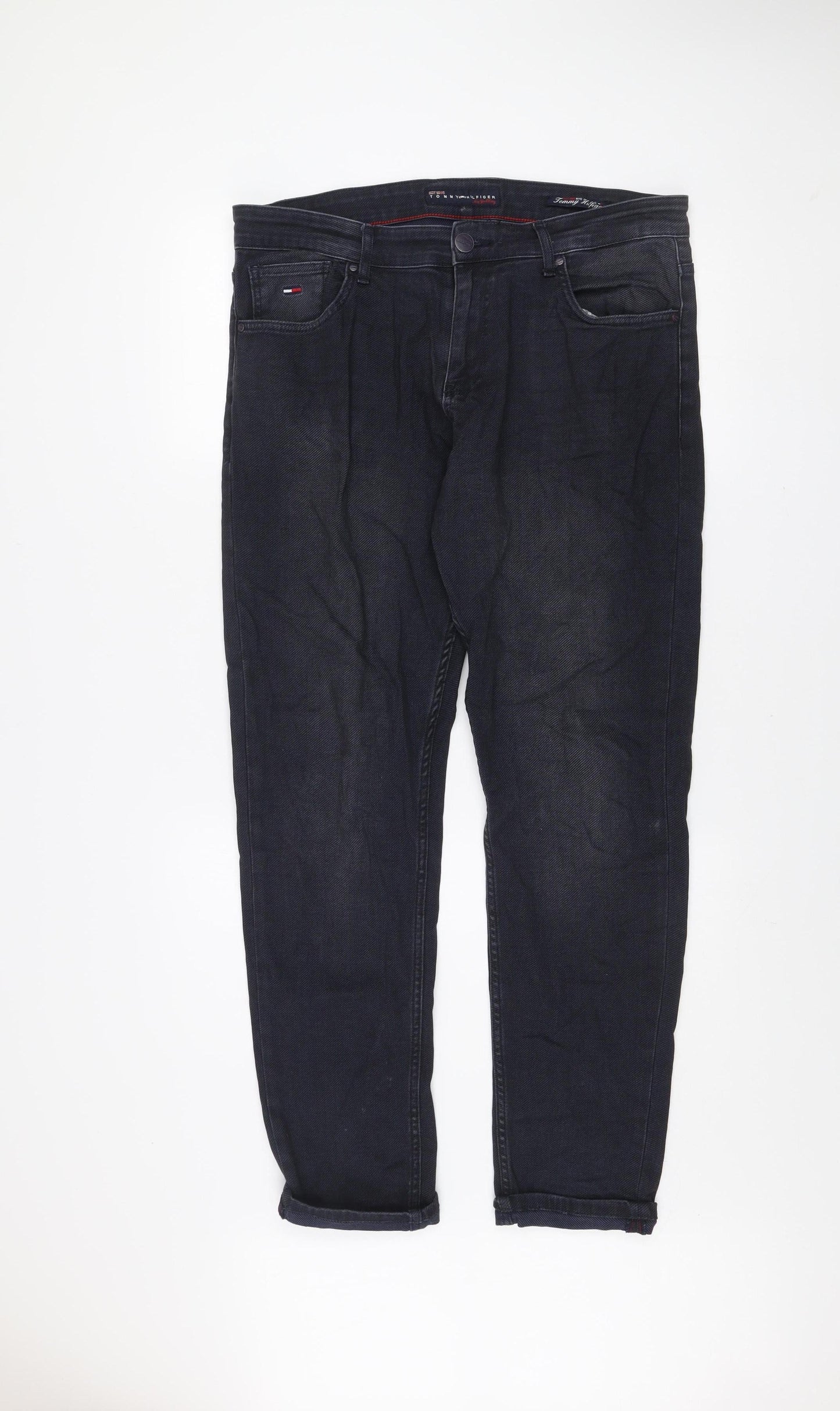 Tommy Hilfiger Men’s Blue Regular Fit Straight Jeans W33 L34 Denim