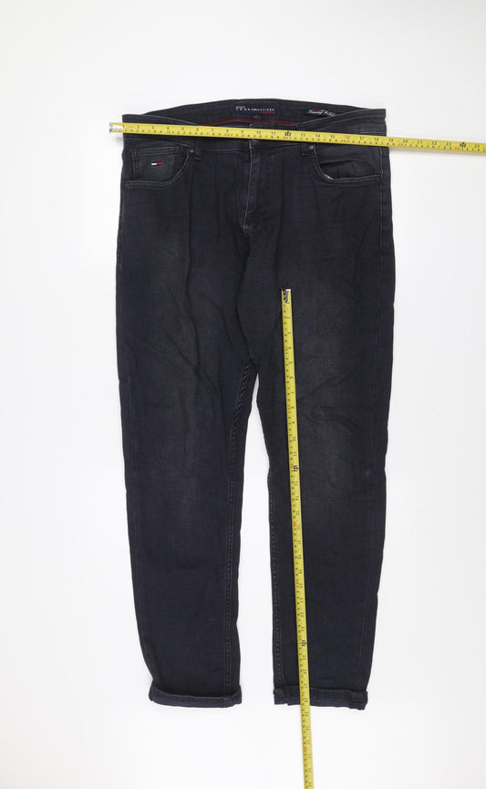 Tommy Hilfiger Men’s Blue Regular Fit Straight Jeans W33 L34 Denim