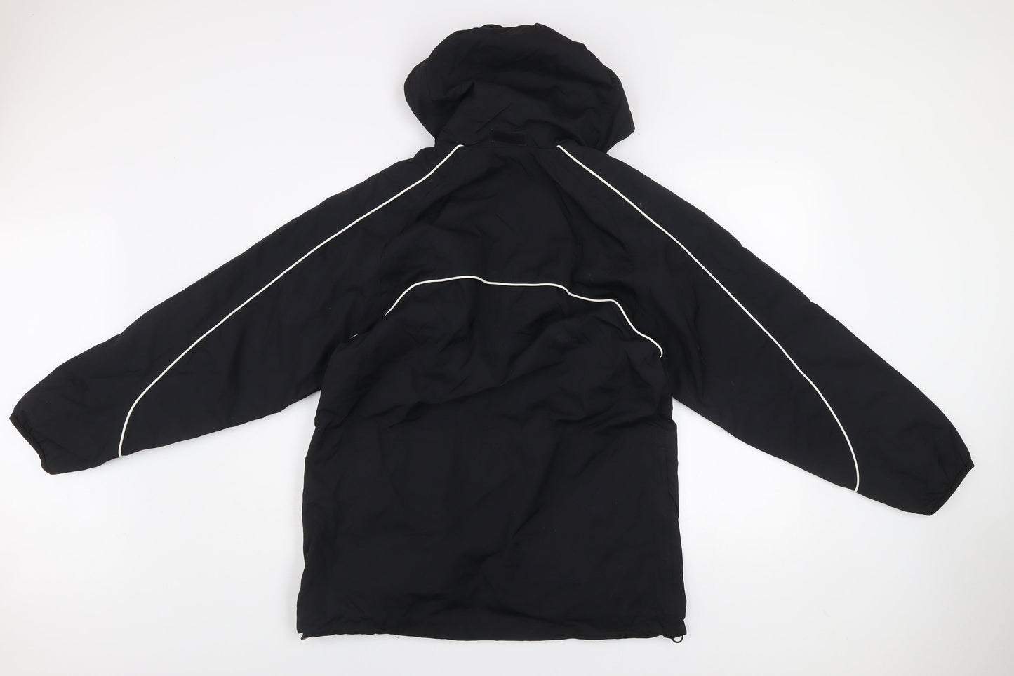 SWI Men’s Black Nylon Hooded Anorak Jacket Size 34 Water Resistant