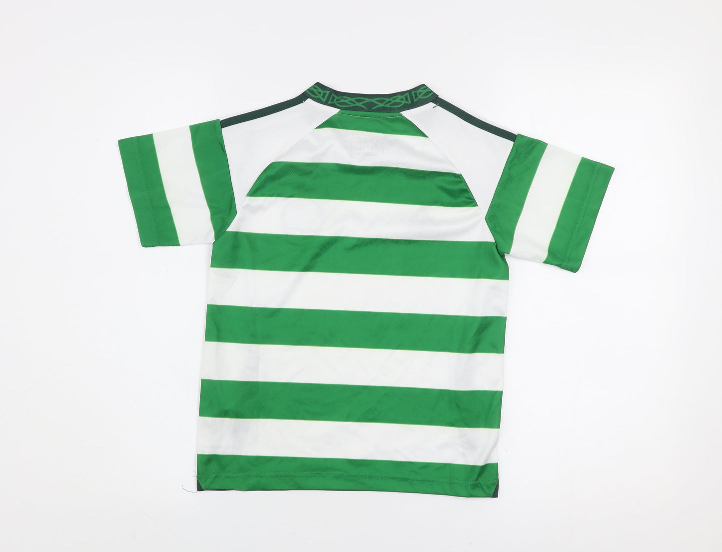 Adidas Boys Green White Striped Slim Fit Football Jersey Size 22
