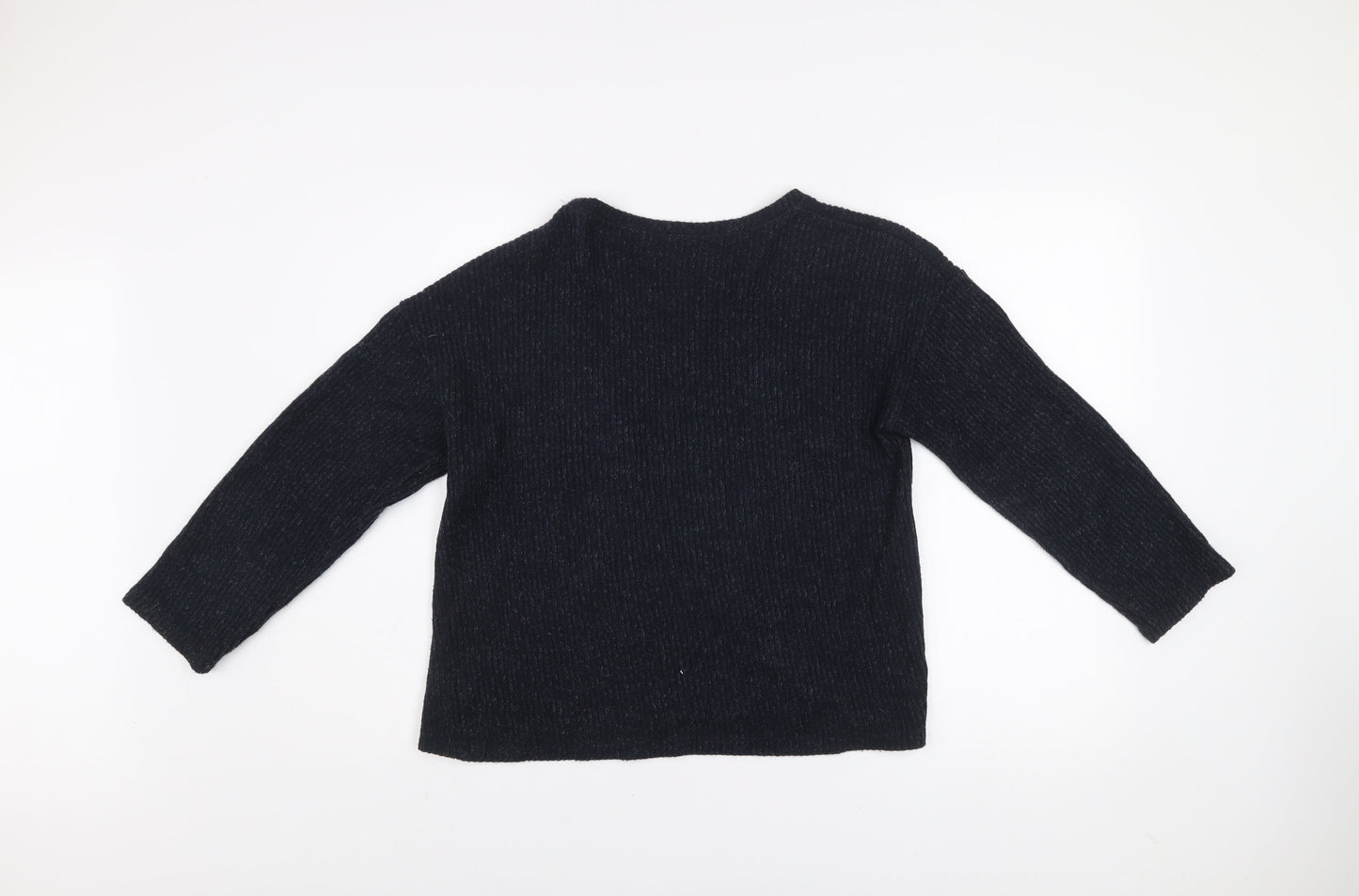 Zara Women’s Black Floral Embroidered Sequin Knit Jumper Size S