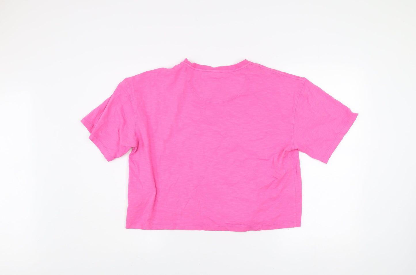 Gym+Coffee Women's Pink Cropped Relaxed Fit T-Shirt L