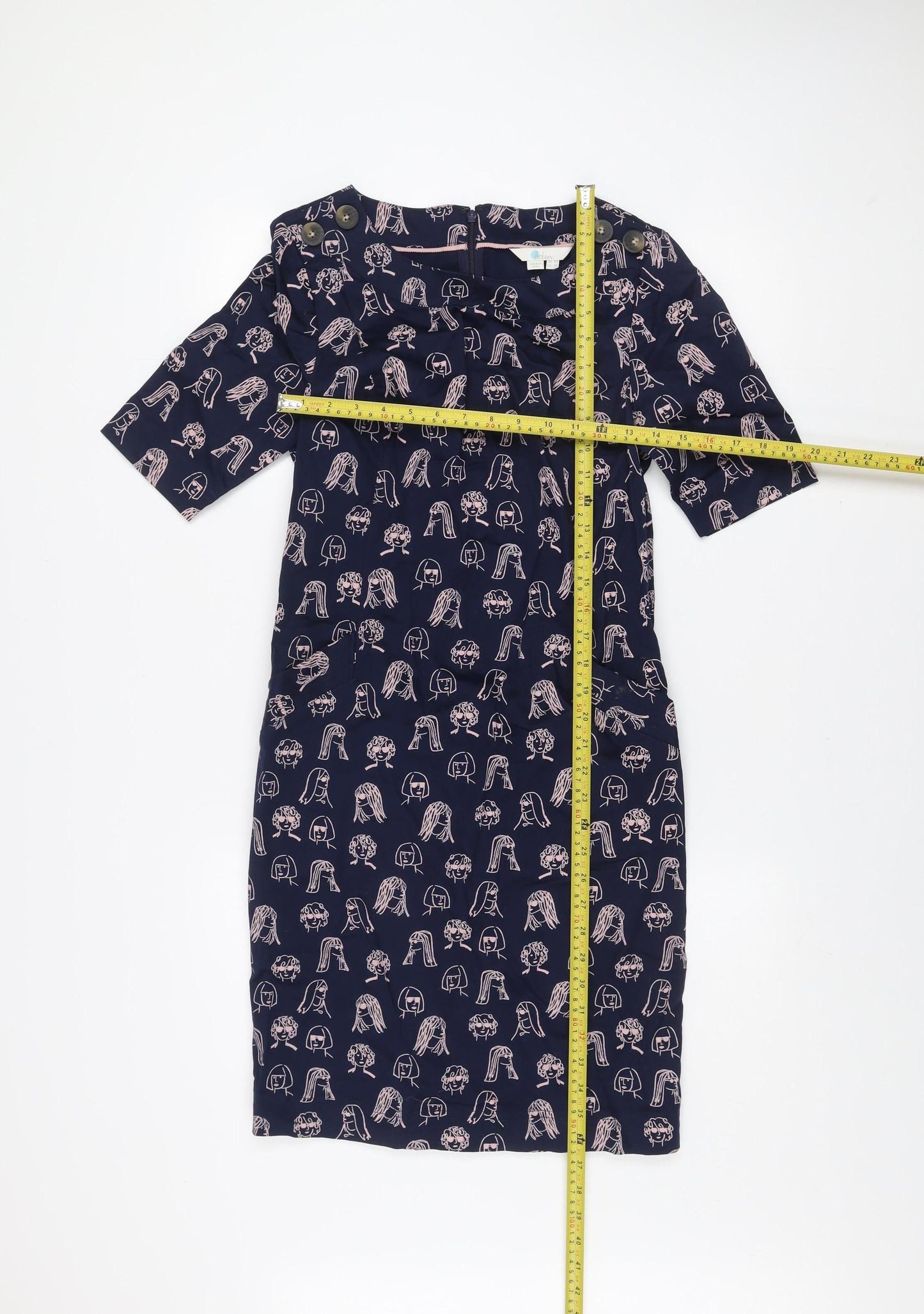 Boden Women’s Blue Abstract Art Print Knee Length Shift Dress Size 8