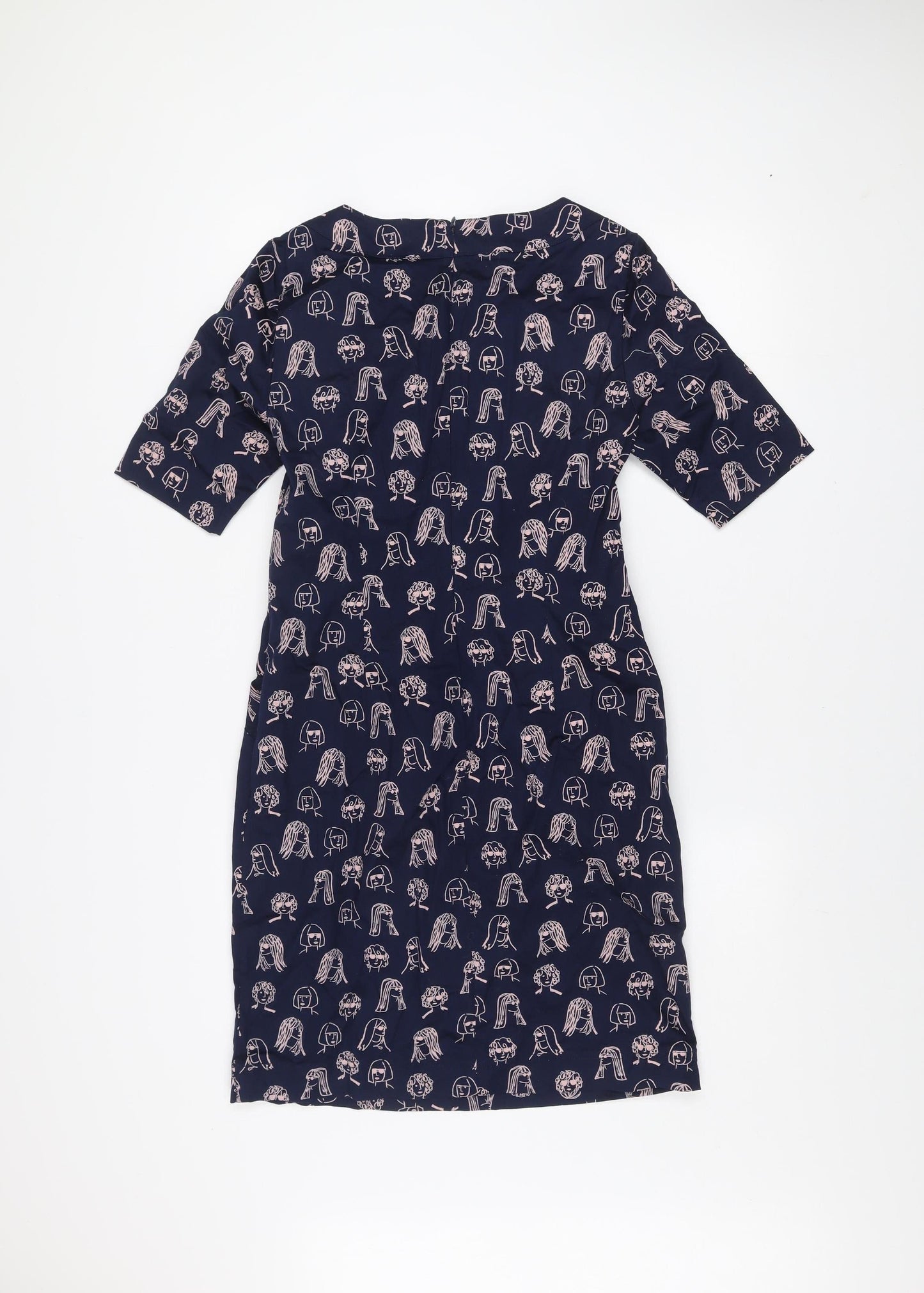 Boden Women’s Blue Abstract Art Print Knee Length Shift Dress Size 8