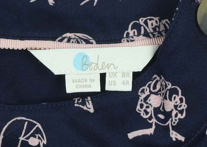 Boden Women’s Blue Abstract Art Print Knee Length Shift Dress Size 8