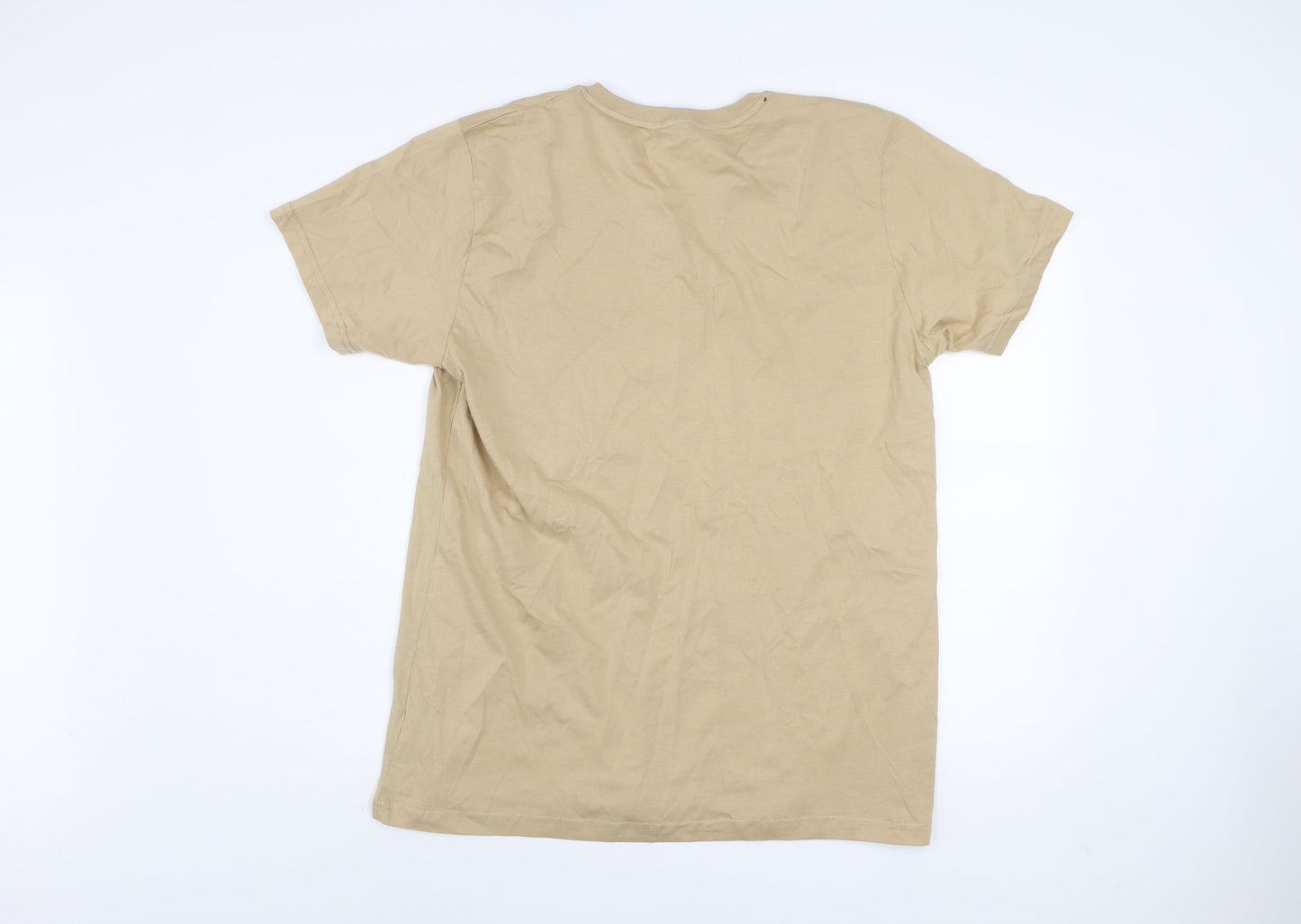 Tommy Hilfiger Men Beige 2XL Crew Neck Cotton Classic T-Shirt