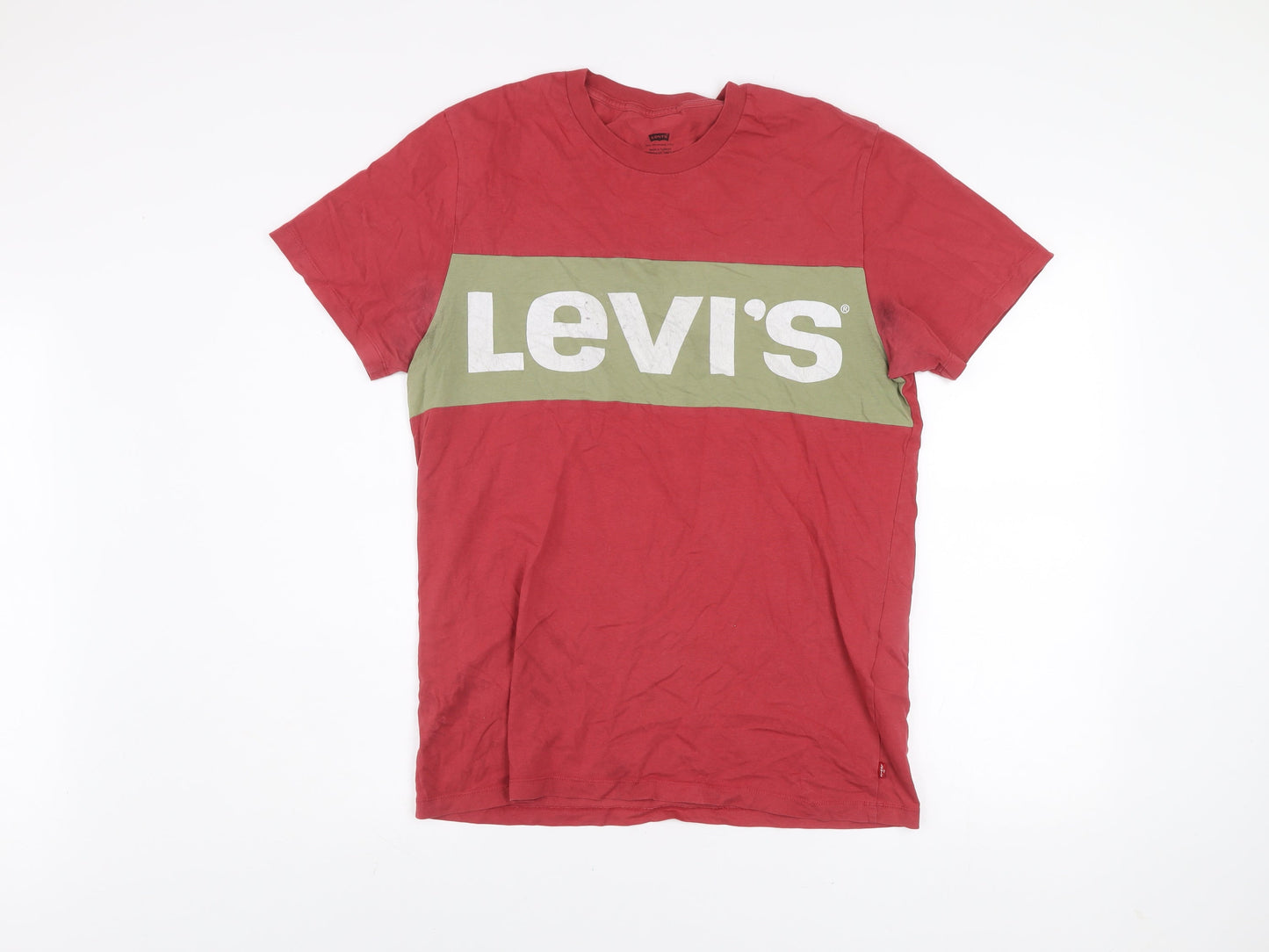 Levi's Men's Red & Green Logo Graphic Cotton T-Shirt Size M