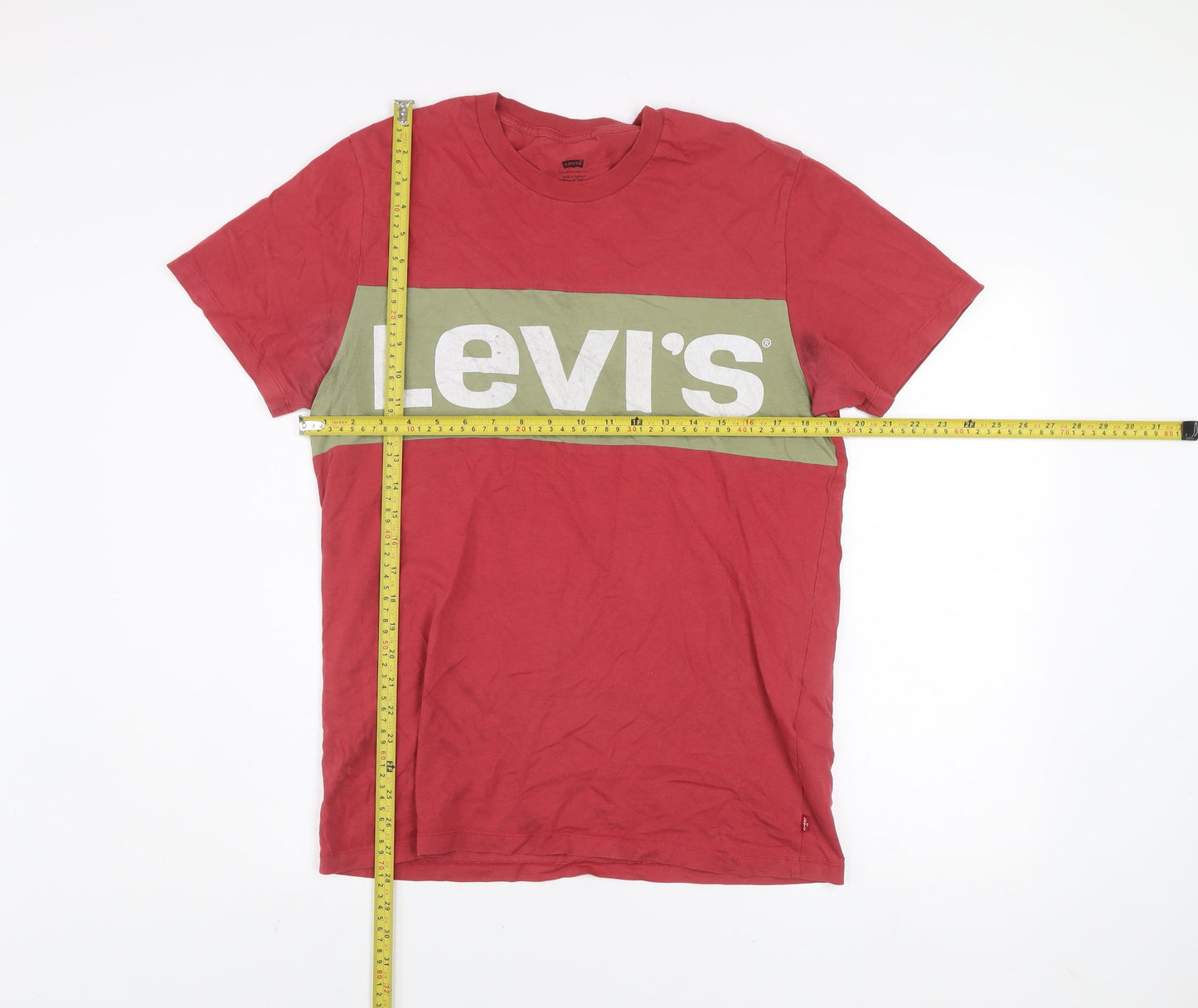 Levi's Men's Red & Green Logo Graphic Cotton T-Shirt Size M