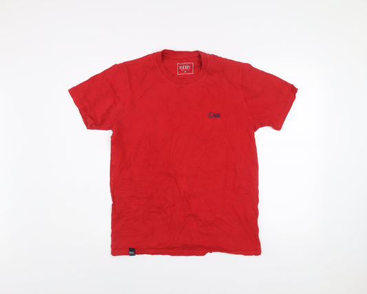 Mens UK Size M Diesel Red  Cotton T-Shirt