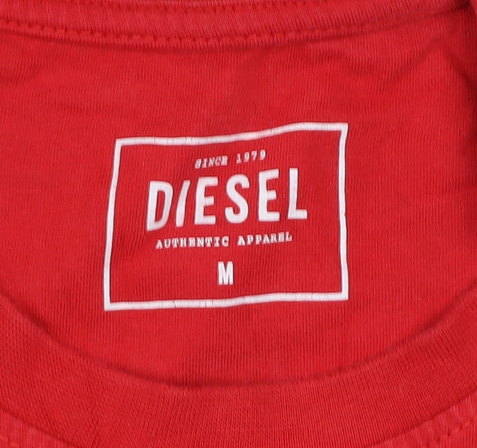 Mens UK Size M Diesel Red  Cotton T-Shirt