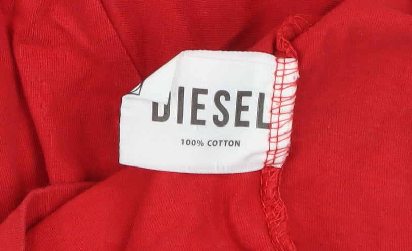 Mens UK Size M Diesel Red  Cotton T-Shirt