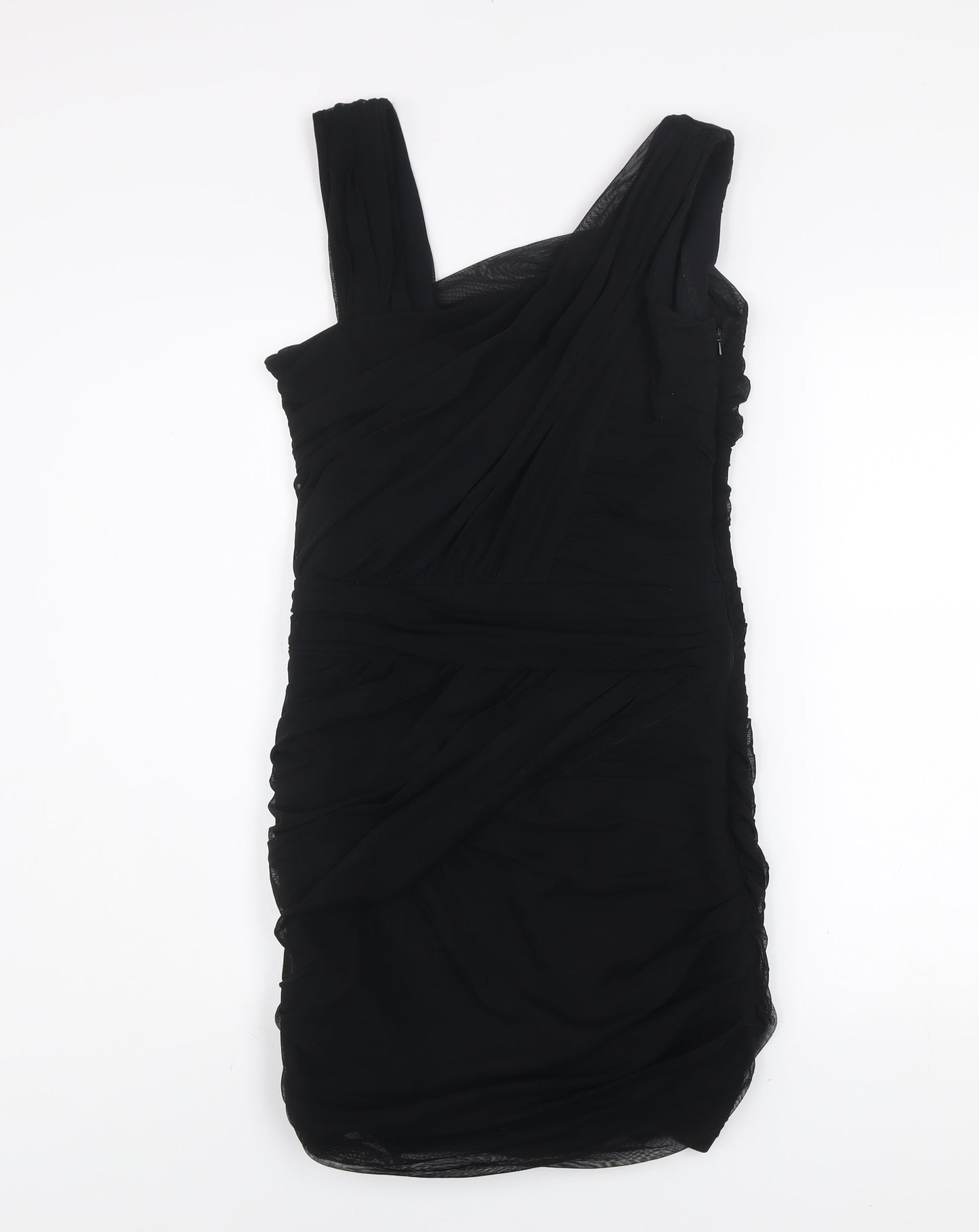 Savida Women Black Size 12 Bodycon One Shoulder Dress