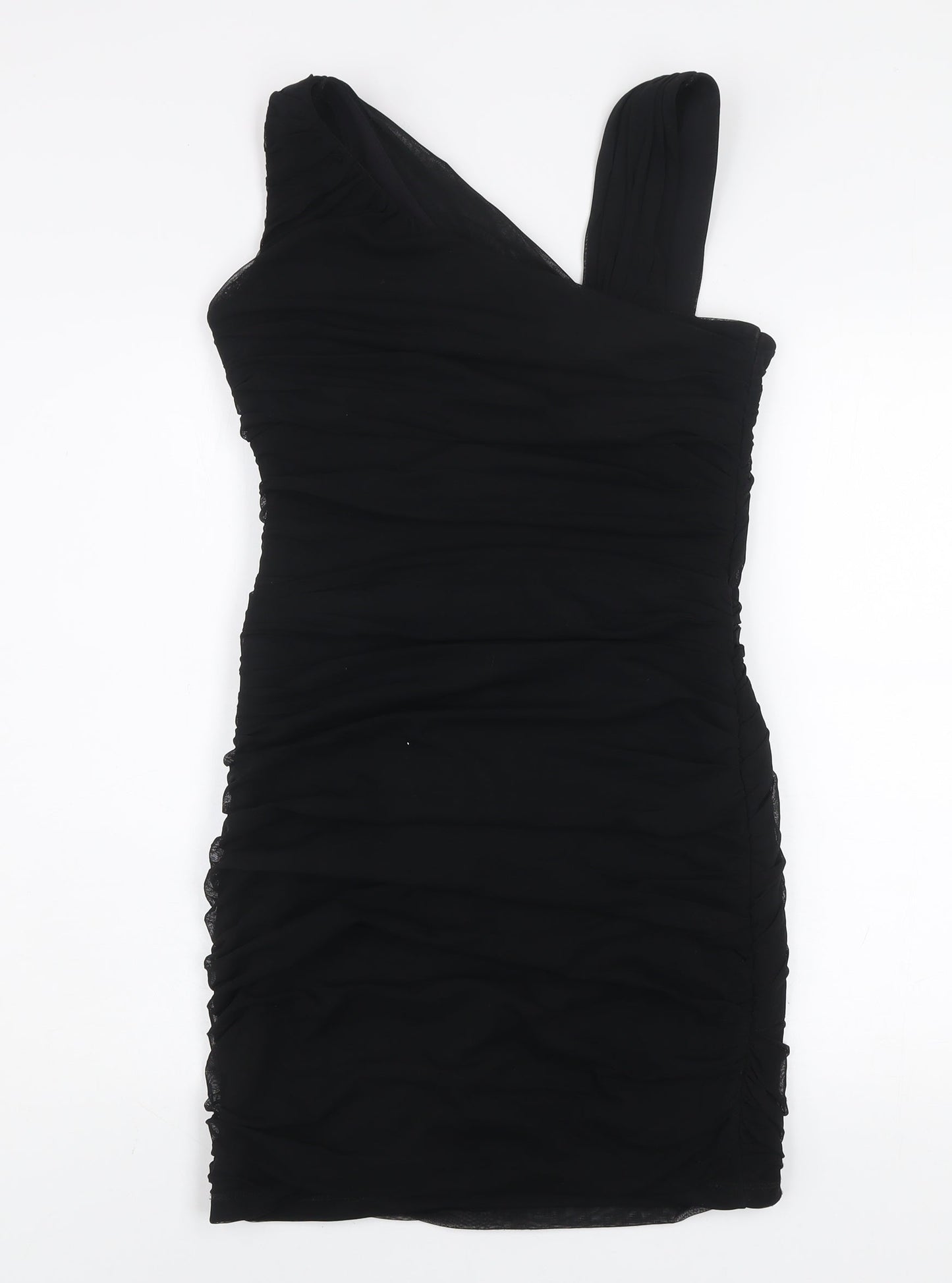 Savida Women Black Size 12 Bodycon One Shoulder Dress
