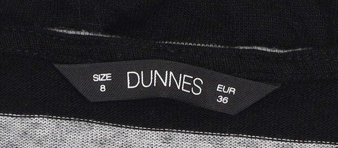 Dunnes Women’s Grey Black Striped 3/4 Sleeve Pullover Jumper Size 8