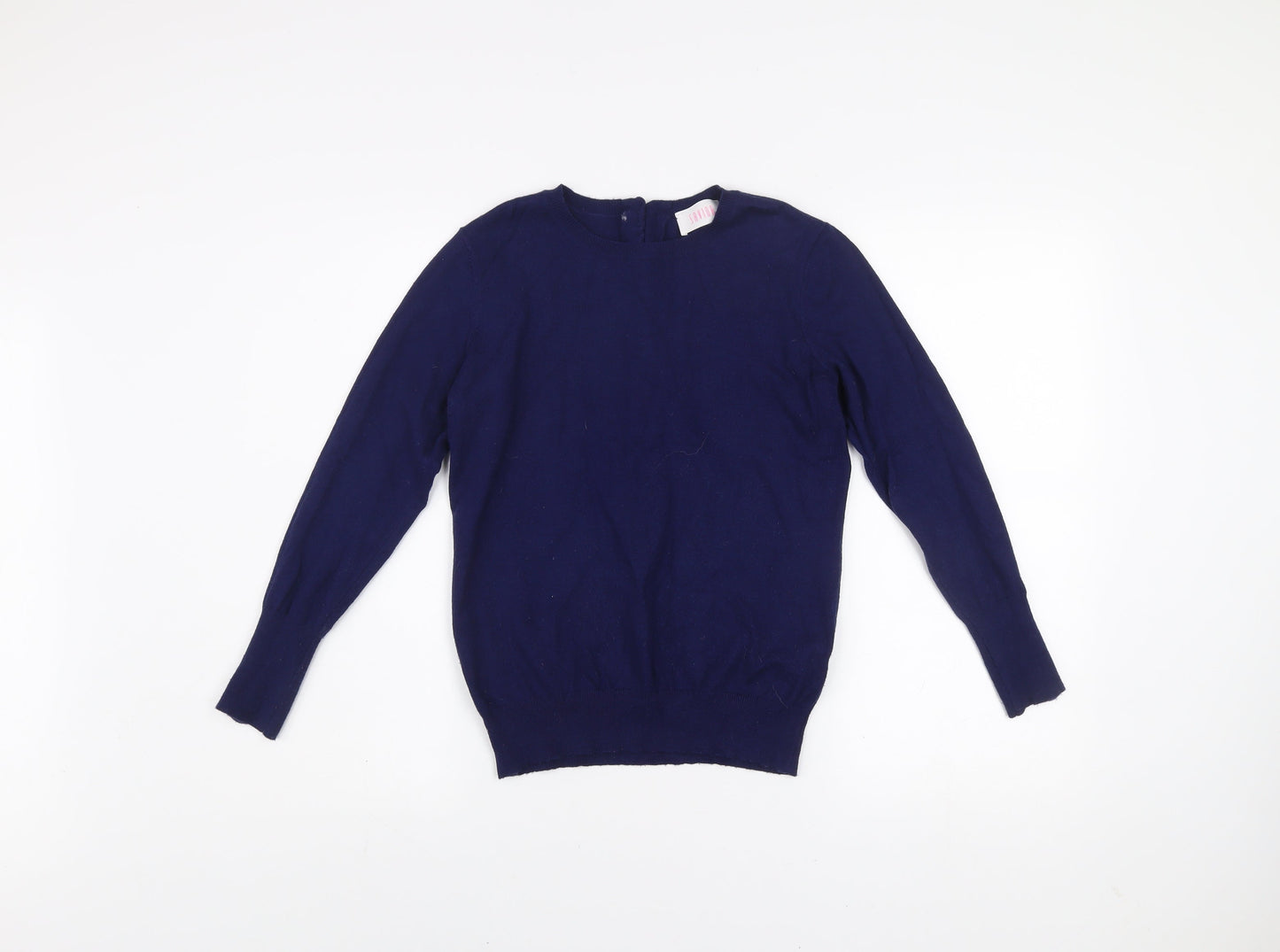 Savida Women’s Navy Blue Crew Neck Long Sleeve Pullover Jumper Size 10