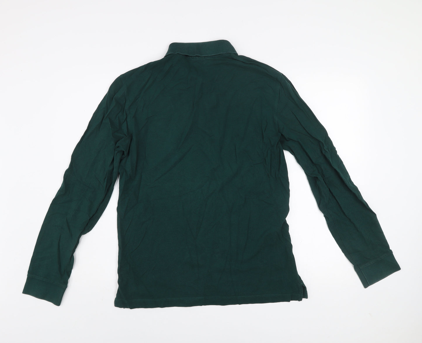 BOSS Men's Green Long Sleeve Cotton Polo Shirt Size L