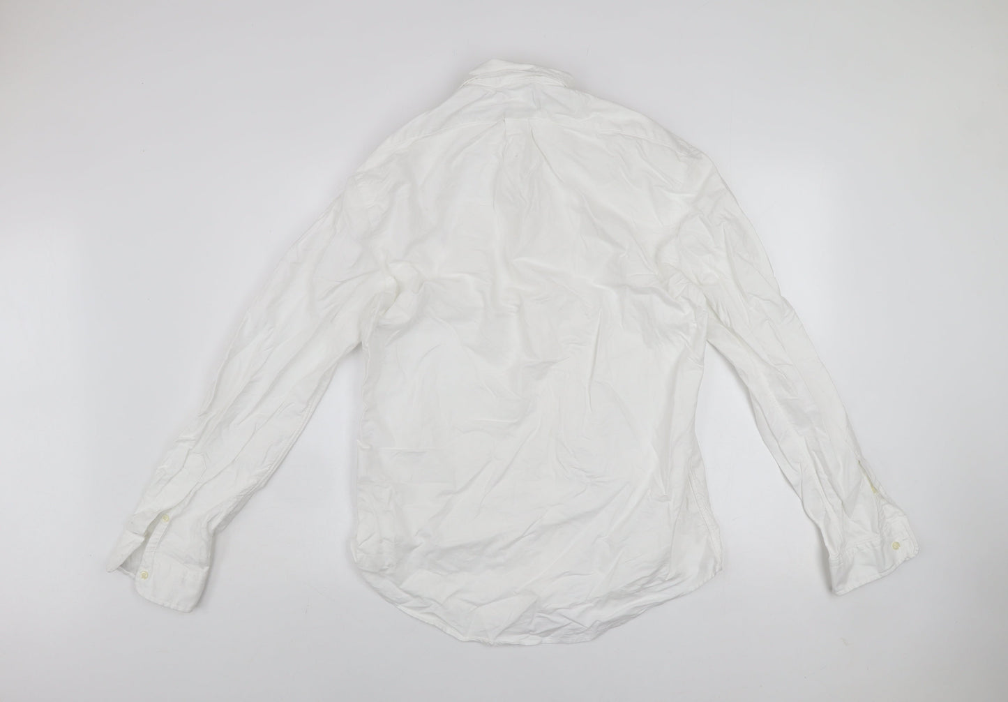 Ralph Lauren Men's White Slim Fit Button-Down Long Sleeve Shirt Size L