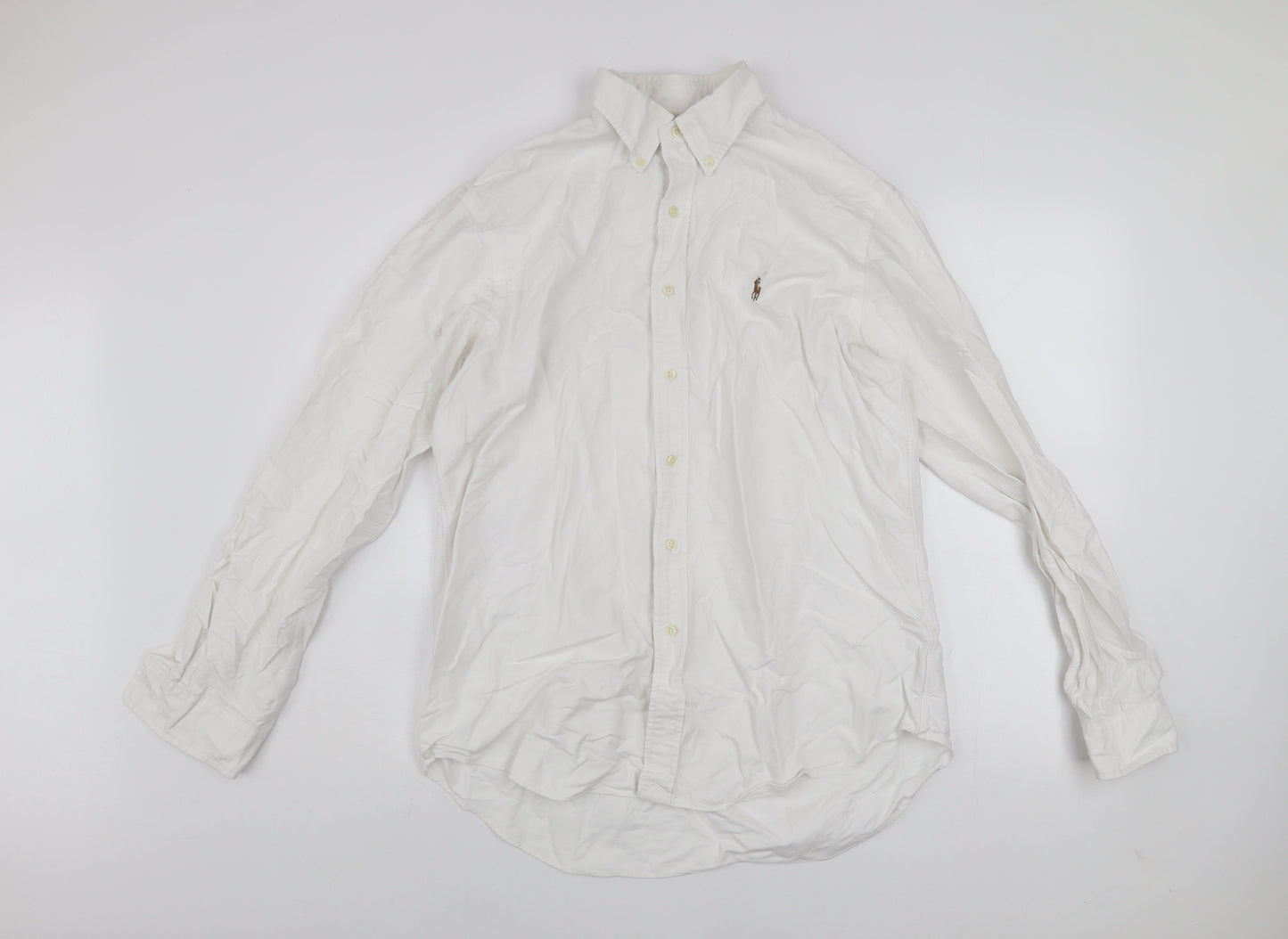 Ralph Lauren Men’s White Long Sleeve Cotton Button-Up Shirt Size L