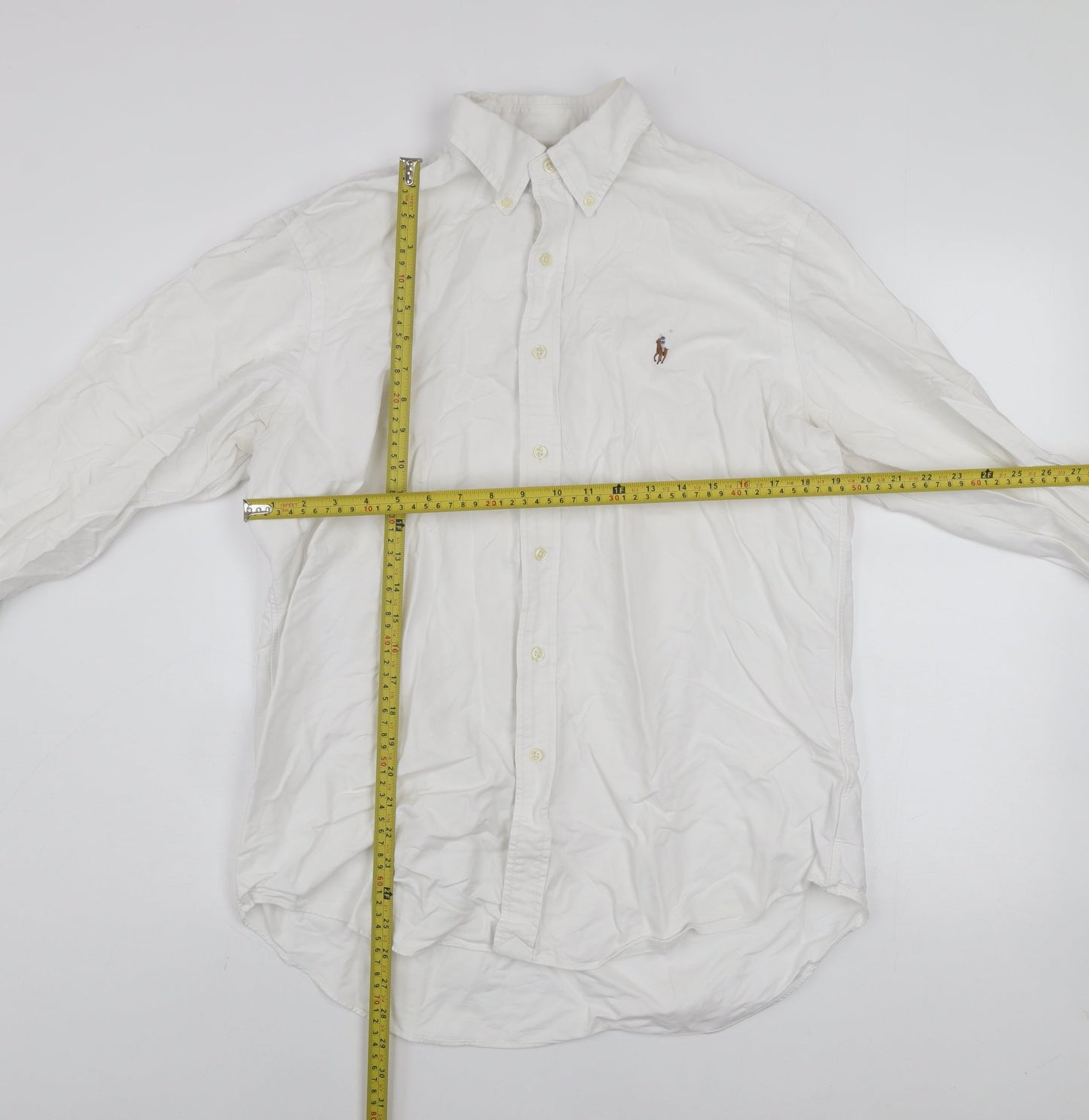 Ralph Lauren Men’s White Long Sleeve Cotton Button-Up Shirt Size L