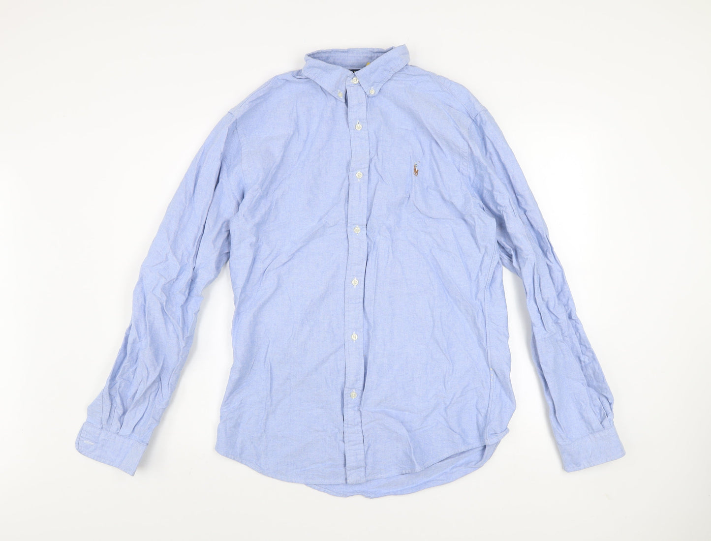 Ralph Lauren Men’s Blue Slim Fit Cotton Button-Up Shirt L