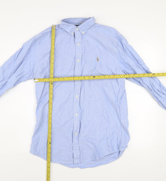 Ralph Lauren Men’s Blue Slim Fit Cotton Button-Up Shirt L