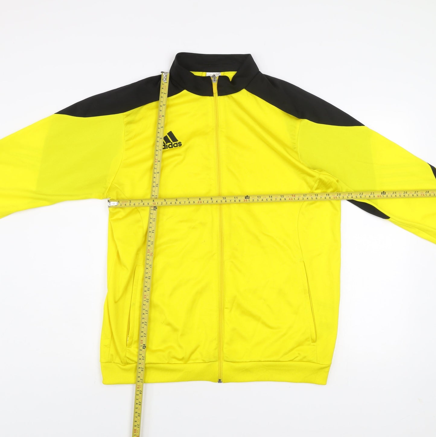 Adidas Men’s Yellow Black Track Jacket L Full Zip Sportswear