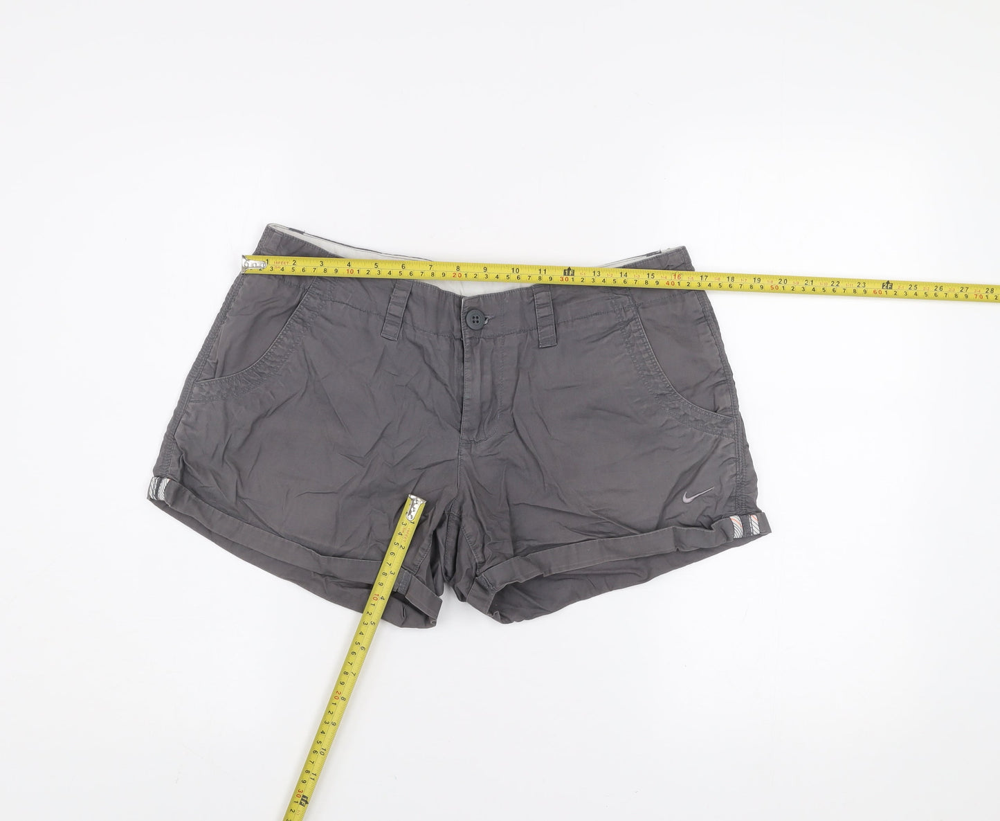 Nike Women’s Grey Chino Shorts UK 14 Cotton Casual Summer