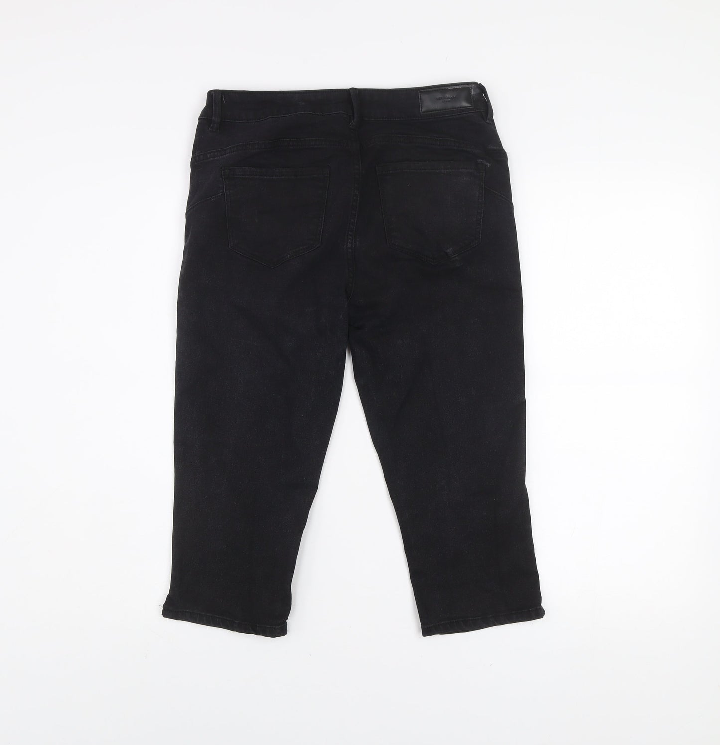 Vero Moda Women Black Cropped Slim Fit Denim Jeans Size M